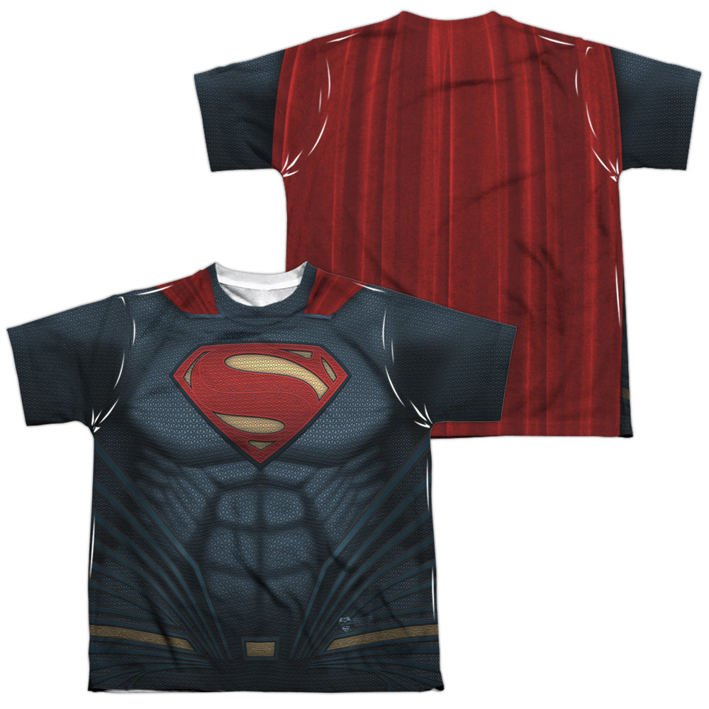 Batman v Superman Superman Uniform (Front/Back Print) Youth Regular Fit Poly Short-Sleeve T-Shirt