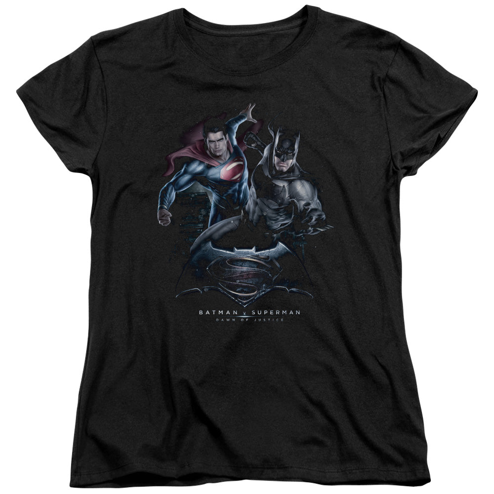 Batman v Superman Team Up Women's 18/1 Cotton Short-Sleeve T-Shirt