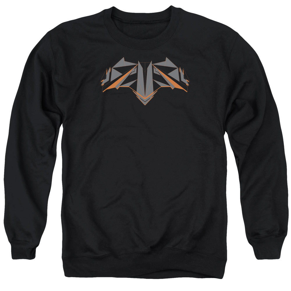 Batman v Superman Tech Bat Logo Men's Crewneck 50 50 Poly Long-Sleeve T-Shirt