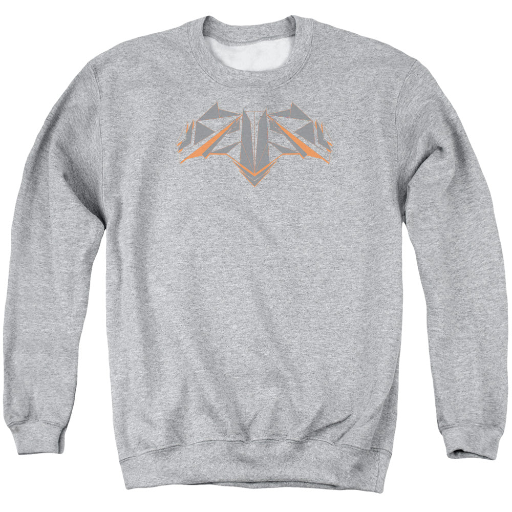 Batman v Superman Tech Bat Logo Men's Crewneck 50 50 Poly Long-Sleeve T-Shirt