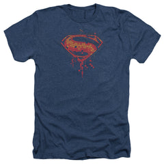 Batman v Superman Tech Super Logo Men's 30/1 Heather 60 40 Poly Short-Sleeve T-Shirt