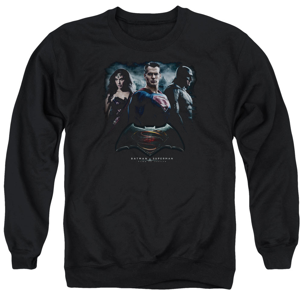 Batman v Superman The Crew Men's Crewneck 50 50 Poly Long-Sleeve T-Shirt