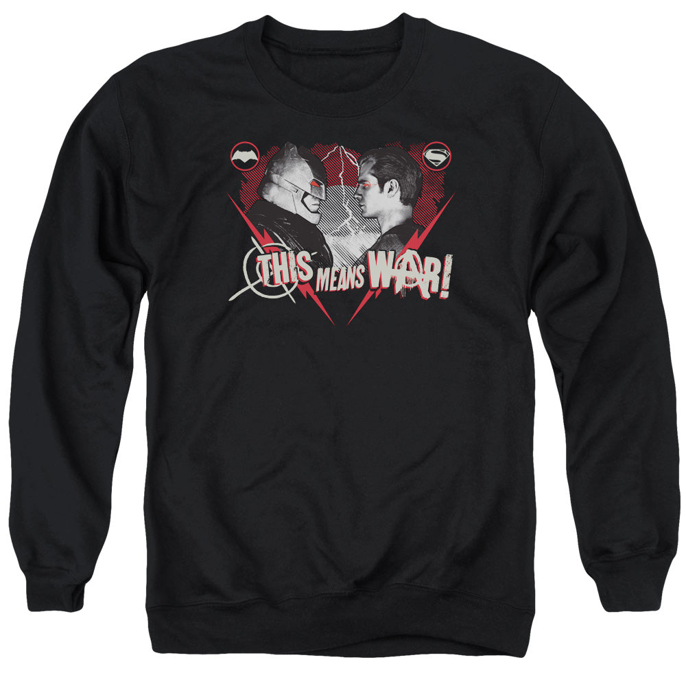 Batman v Superman This Means War Men's Crewneck 50 50 Poly Long-Sleeve T-Shirt