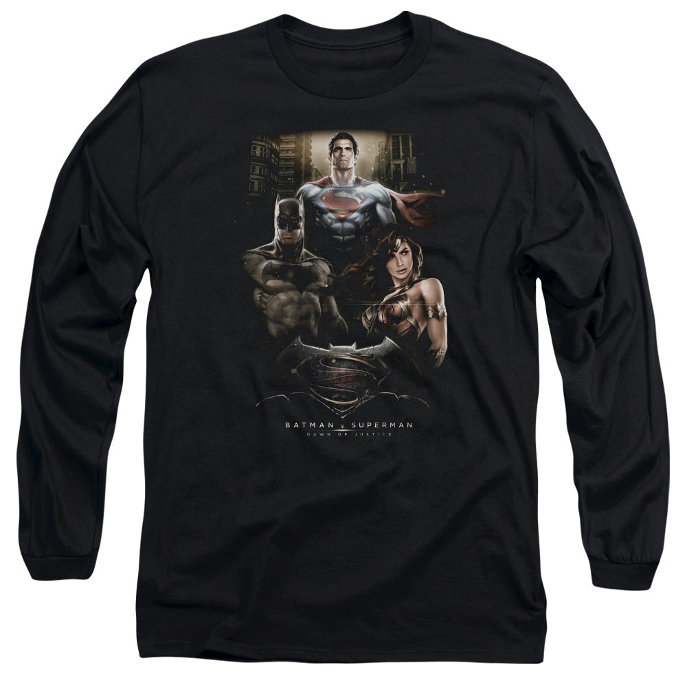 Batman v Superman Thre Three Men's 18/1 Cotton Long-Sleeve T-Shirt