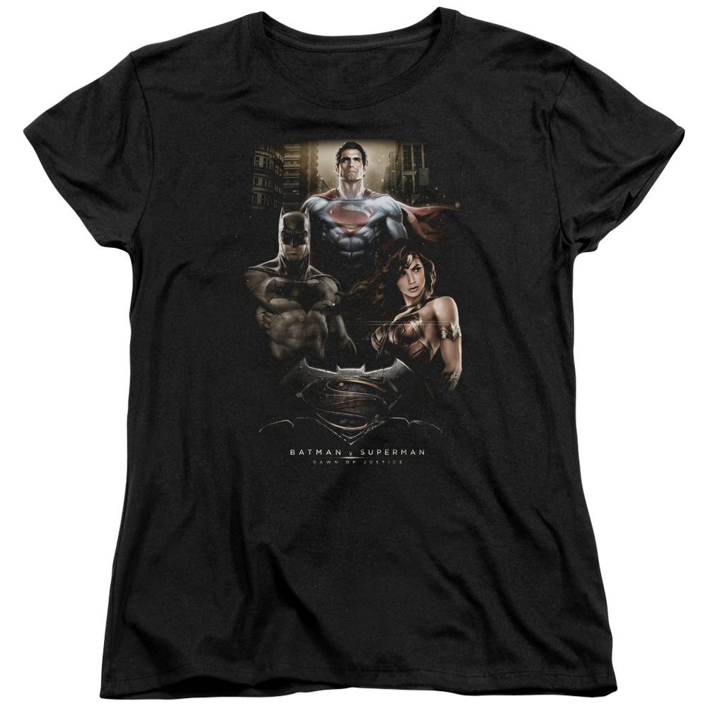 Batman v Superman Thre Three Women's 18/1 Cotton Short-Sleeve T-Shirt