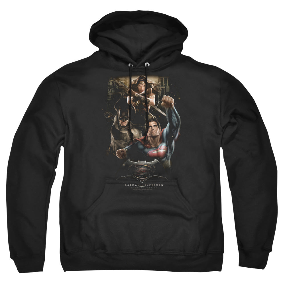 Batman v Superman Three In Action Men's Pull-Over 75 25 Poly Hoodie