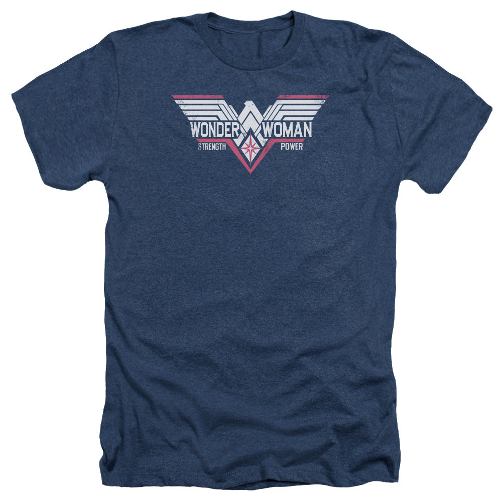 Batman v Superman Thunder Logo Men's 30/1 Heather 60 40 Poly Short-Sleeve T-Shirt