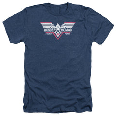 Batman v Superman Thunder Logo Men's 30/1 Heather 60 40 Poly Short-Sleeve T-Shirt