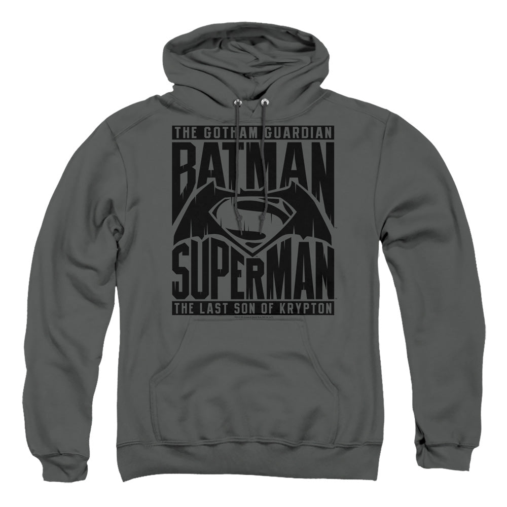 Batman v Superman Title Fight Men's Pull-Over 75 25 Poly Hoodie