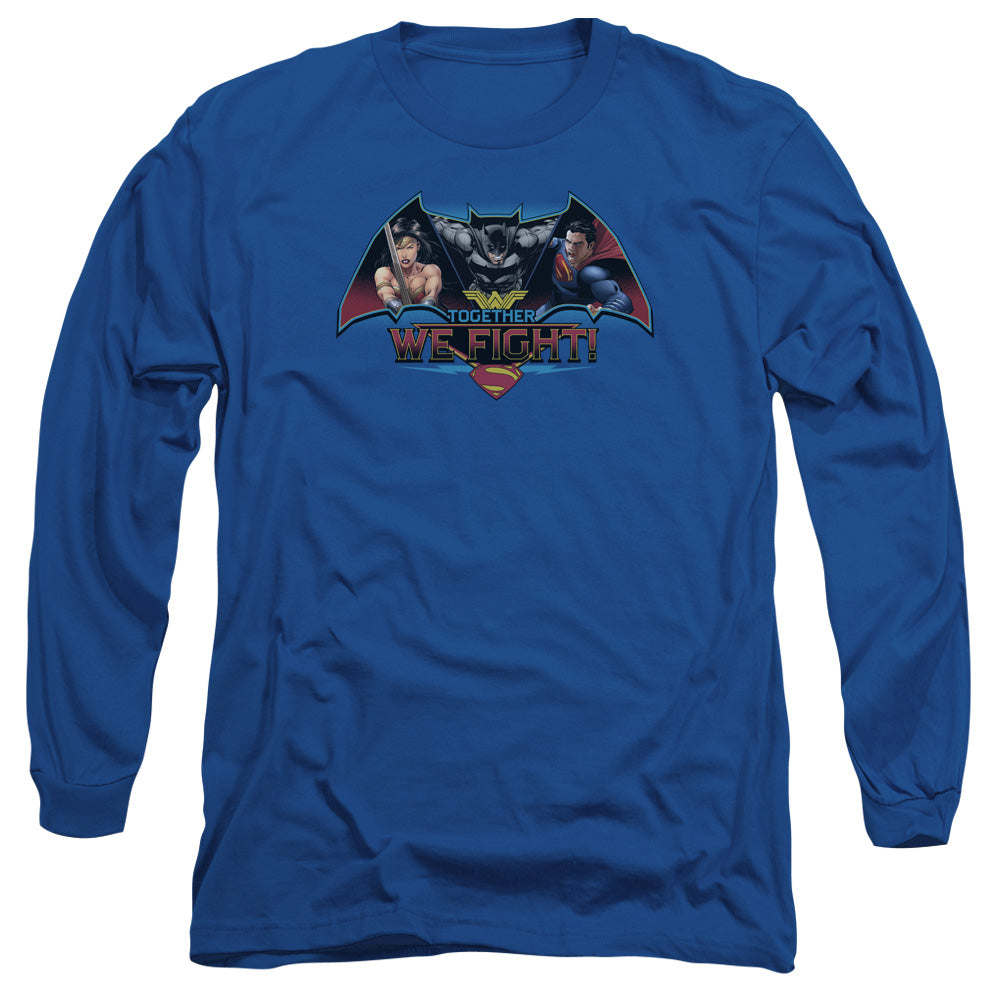 Batman v Superman Together We Fight Men's 18/1 Cotton Long-Sleeve T-Shirt