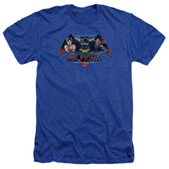 Batman v Superman Together We Fight Men's 30/1 Heather 60 40 Poly Short-Sleeve T-Shirt