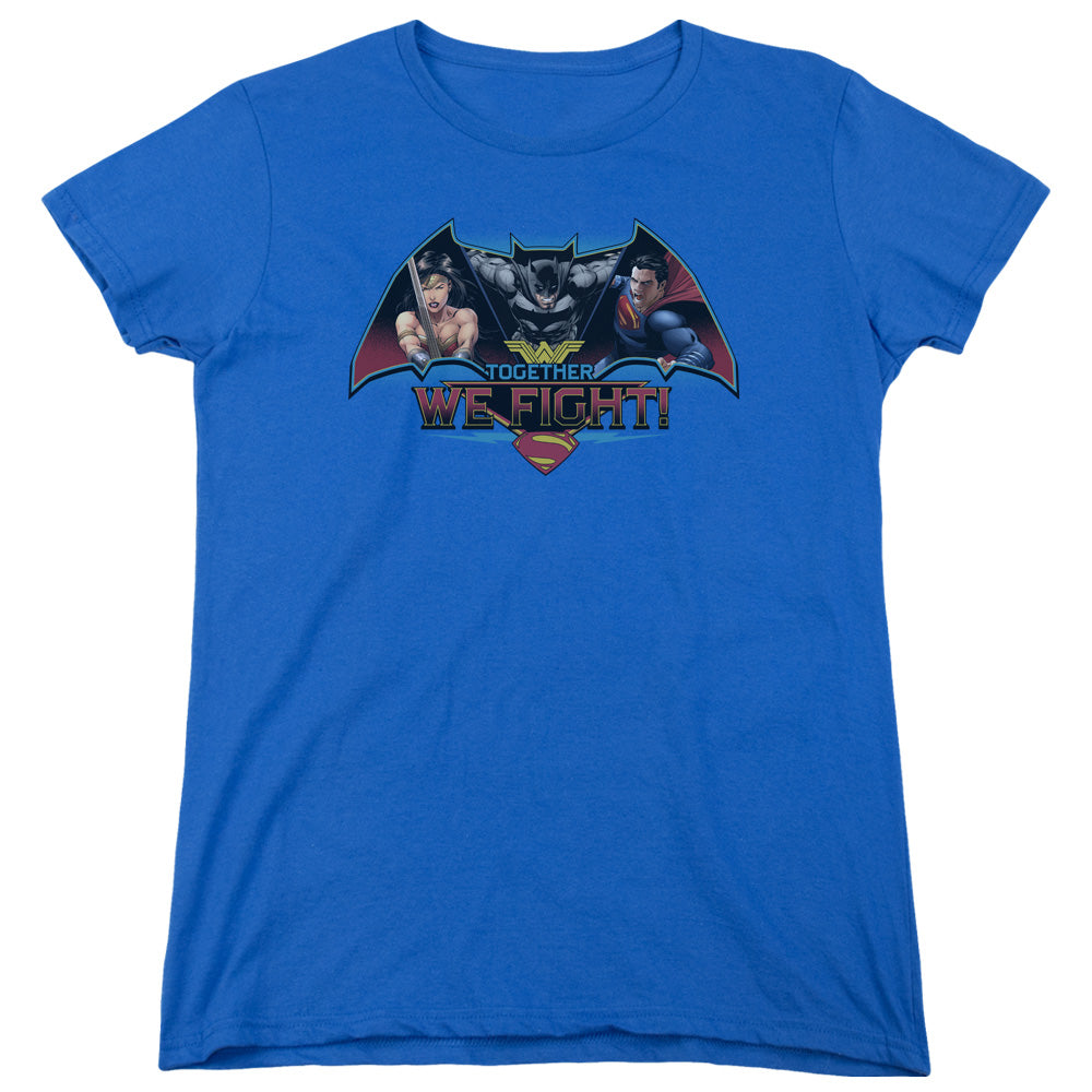 Batman v Superman Together We Fight Women's 18/1 Cotton Short-Sleeve T-Shirt