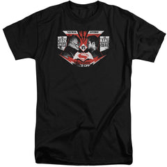 Batman v Superman Ultimate Face Off Men's 18/1 Tall Cotton Short-Sleeve T-Shirt