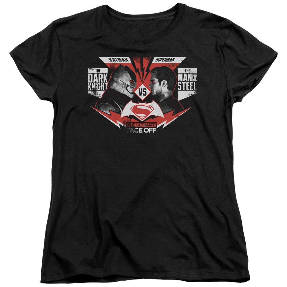 Batman v Superman Ultimate Face Off Women's 18/1 Cotton Short-Sleeve T-Shirt