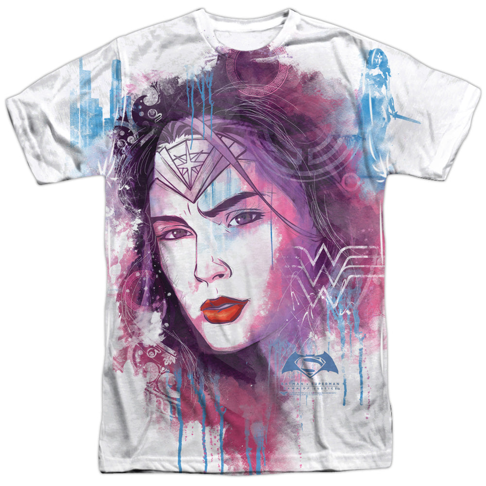 Batman v Superman Watercolor Wonder Sub Men's Regular Fit Polyester Short-Sleeve T-Shirt