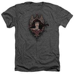 Batman v Superman Winged Goddess Men's 30/1 Heather 60 40 Poly Short-Sleeve T-Shirt