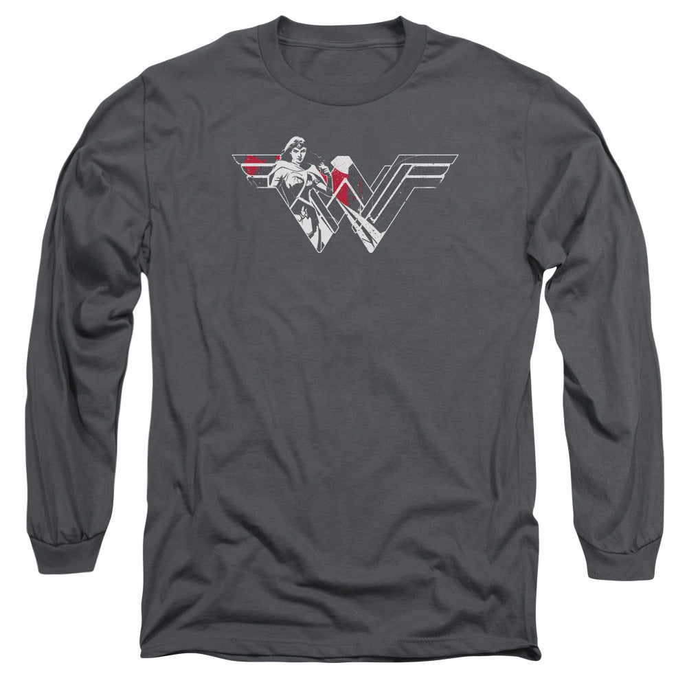 Batman v Superman Wonder Splatter Logo Men's 18/1 Cotton Long-Sleeve T-Shirt