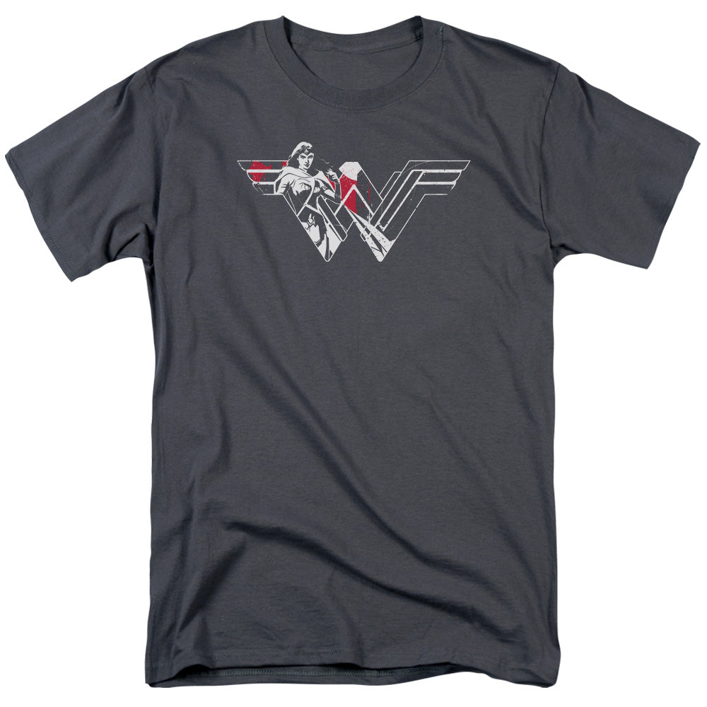 Batman v Superman Wonder Splatter Logo Men's 18/1 Cotton Short-Sleeve T-Shirt