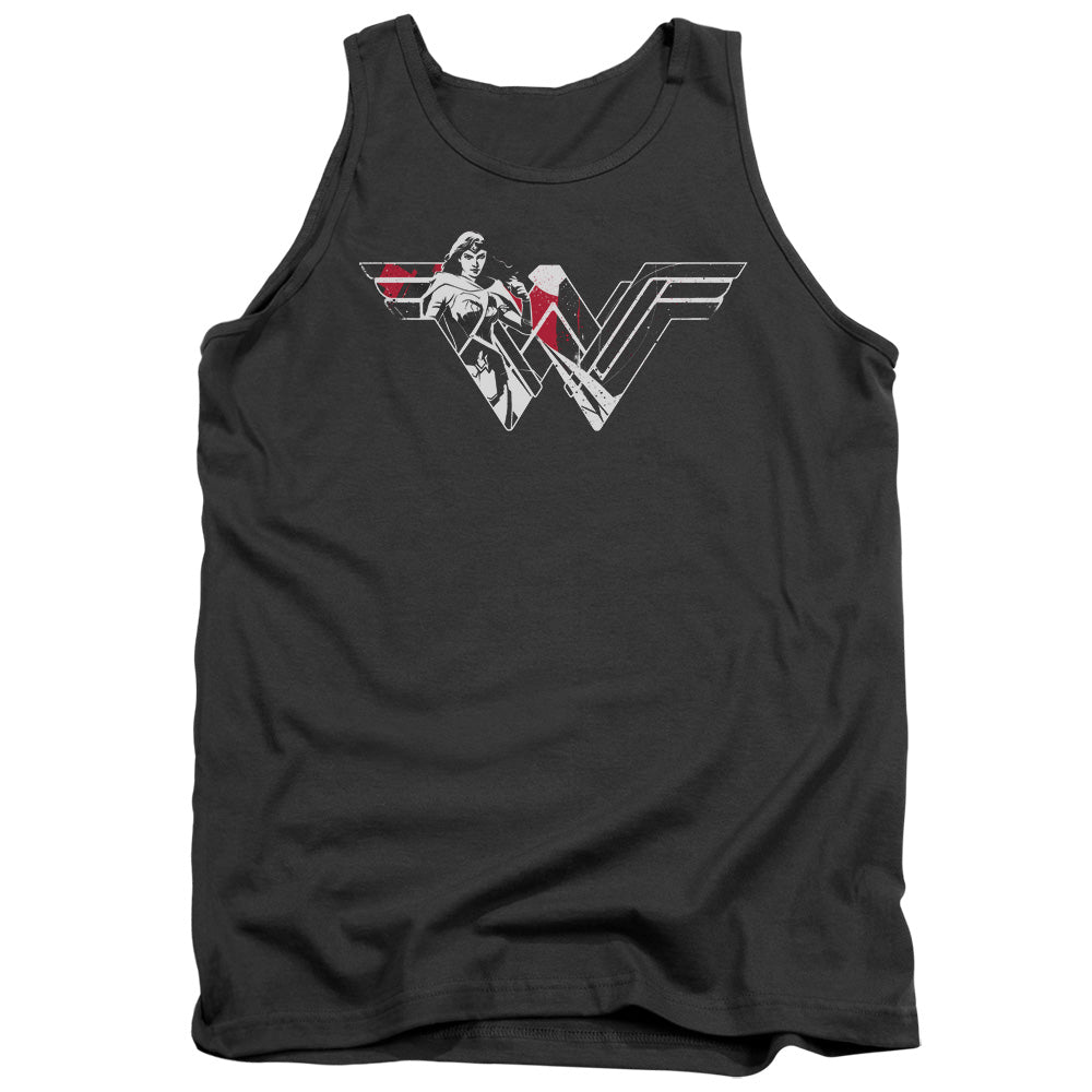 Batman v Superman Wonder Splatter Logo Men's 18/1 Cotton Tank Top