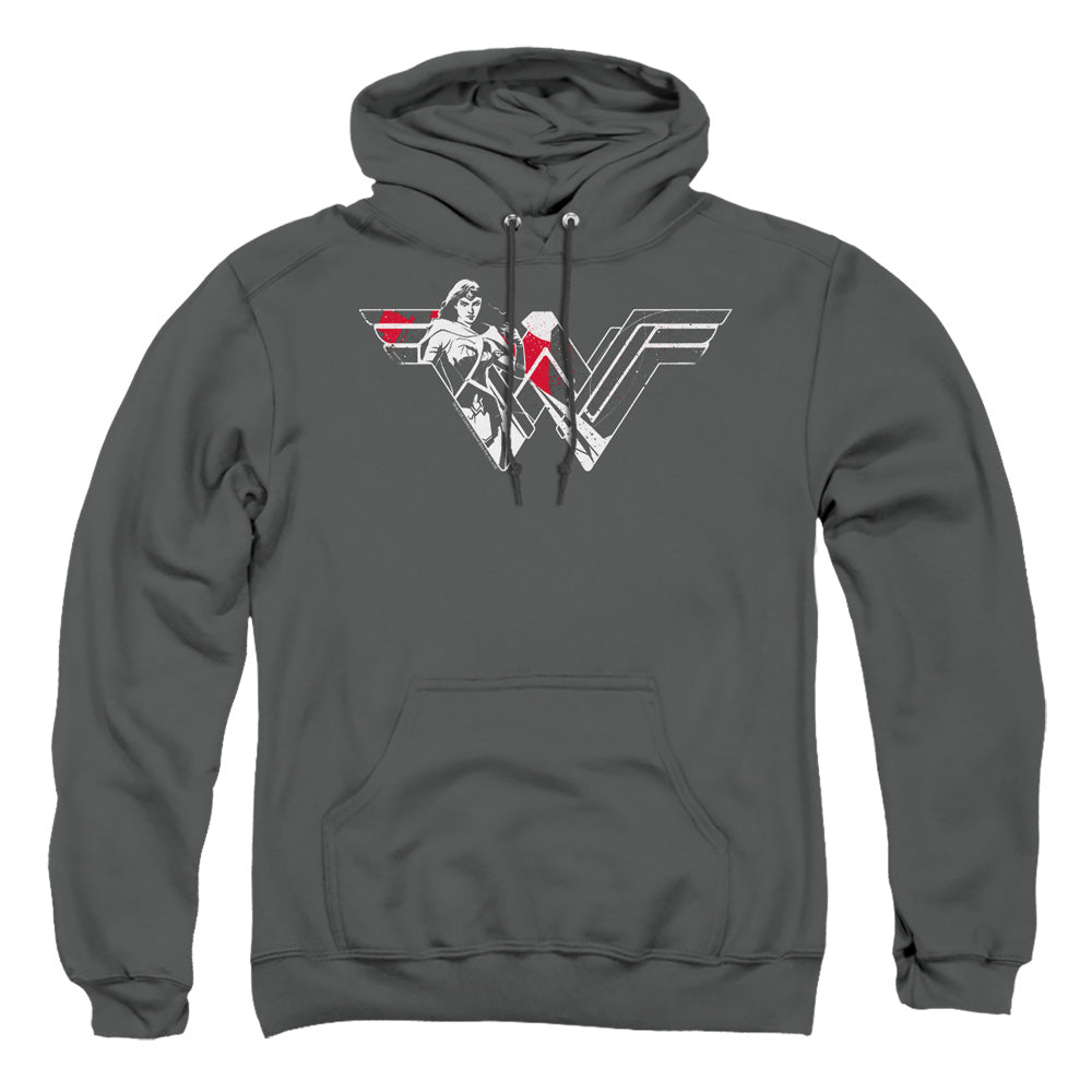 Batman v Superman Wonder Splatter Logo Men's Pull-Over 75 25 Poly Hoodie