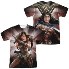 Batman v Superman Wonder Woman Light (Front/Back Print) Men's Regular Fit Polyester Short-Sleeve T-Shirt