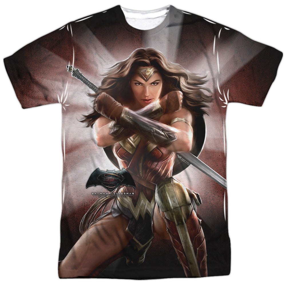 Batman v Superman Wonder Woman Light Men's Regular Fit Polyester Short-Sleeve T-Shirt
