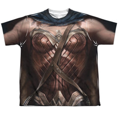 Batman v Superman Wonder Woman Uniform Youth Regular Fit Poly Short-Sleeve T-Shirt