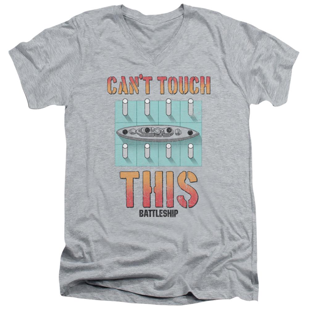 Battleship Can't Touch This Men's 30/1 Cotton Slim V-Neck T-Shirt