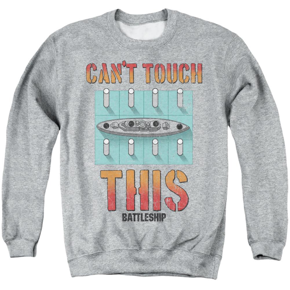 Battleship Can't Touch This Men's Crewneck 50 50 Poly Long-Sleeve T-Shirt