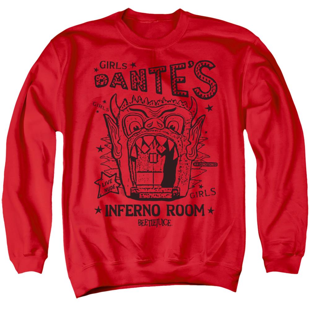 Beetlejuice Dantes Inferno Room Men's Crewneck 50 50 Poly Long-Sleeve T-Shirt