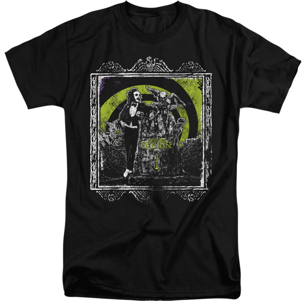 Beetlejuice Here Lies Men's 18/1 Tall Cotton Short-Sleeve T-Shirt