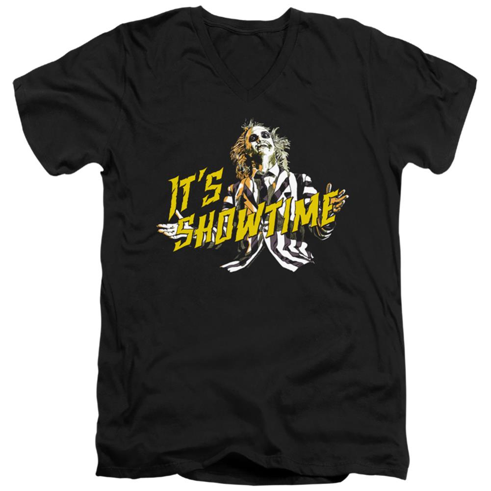 Beetlejuice Showtime Men's 30/1 Cotton Slim V-Neck T-Shirt