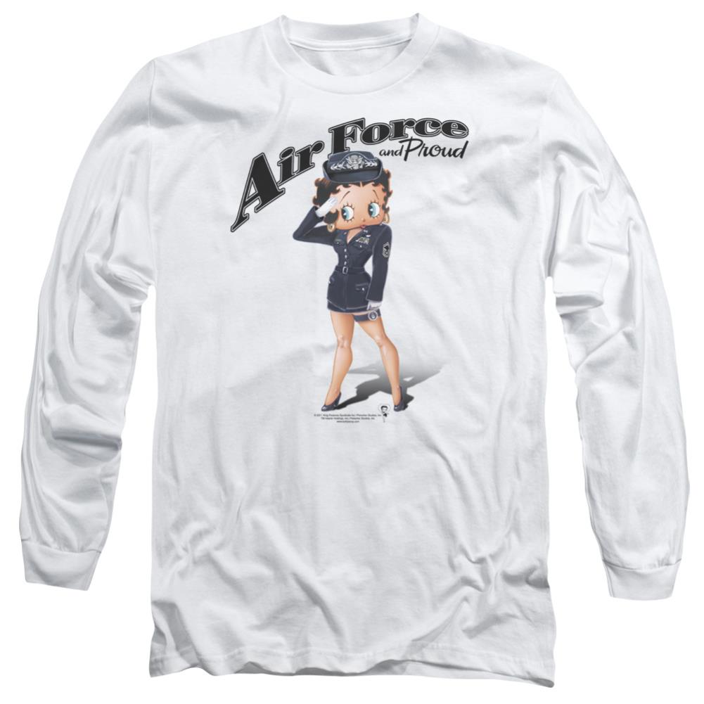 Betty Boop Air Force Boop Men's 18/1 Cotton Long-Sleeve T-Shirt