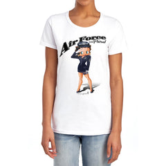 Betty Boop Air Force Boop Women's 18/1 Cotton Short-Sleeve T-Shirt