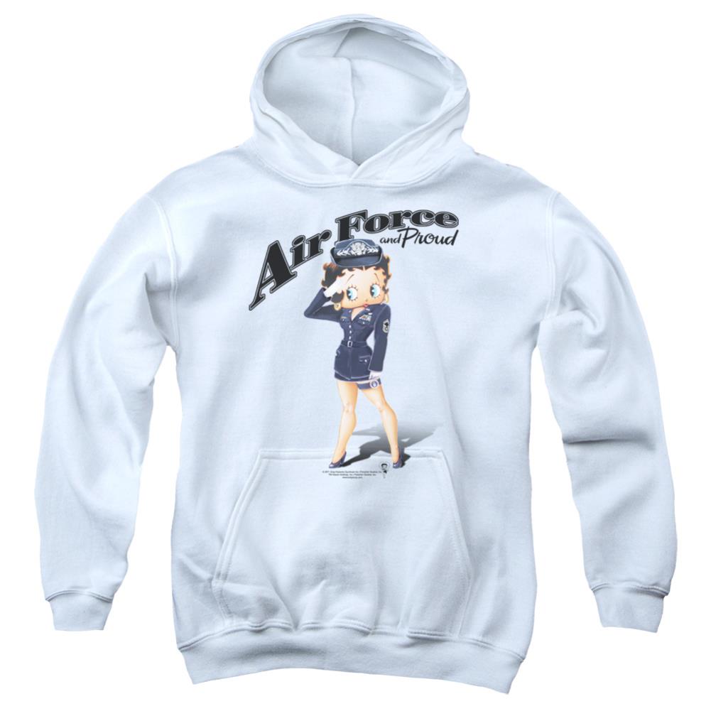 Betty Boop Air Force Boop Youth Cotton Poly Pull-Over Hoodie