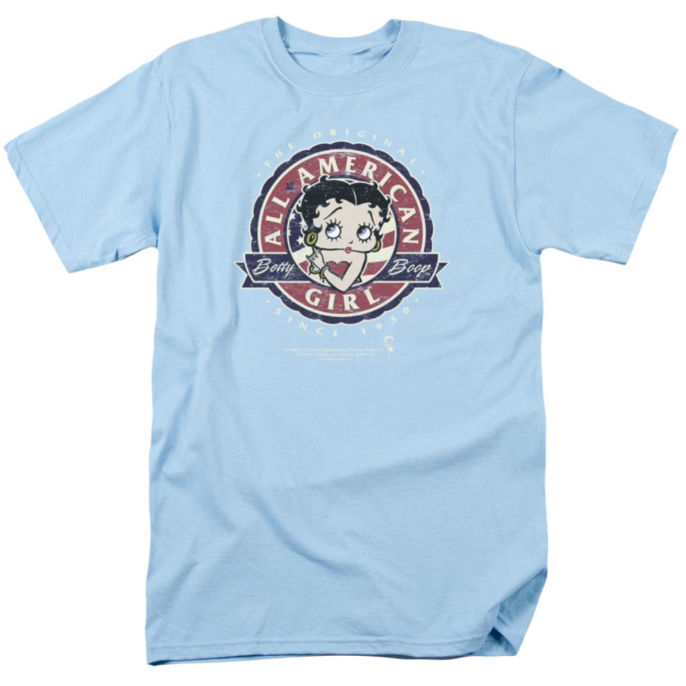 Betty Boop All American Girl Men's 18/1 Cotton Short-Sleeve T-Shirt
