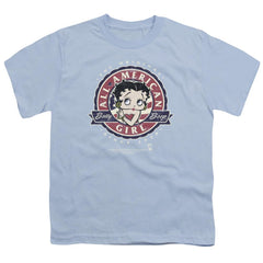 Betty Boop All American Girl Youth 18/1 100% Cotton Short-Sleeve T-Shirt