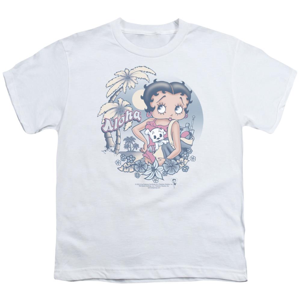 Betty Boop Aloha Youth 18/1 100% Cotton Short-Sleeve T-Shirt