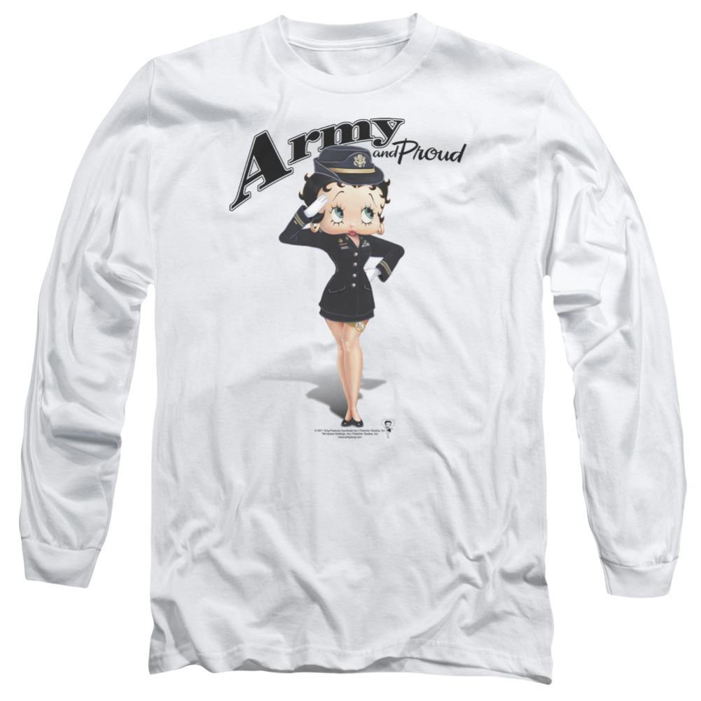 Betty Boop Army Boop Men's 18/1 Cotton Long-Sleeve T-Shirt