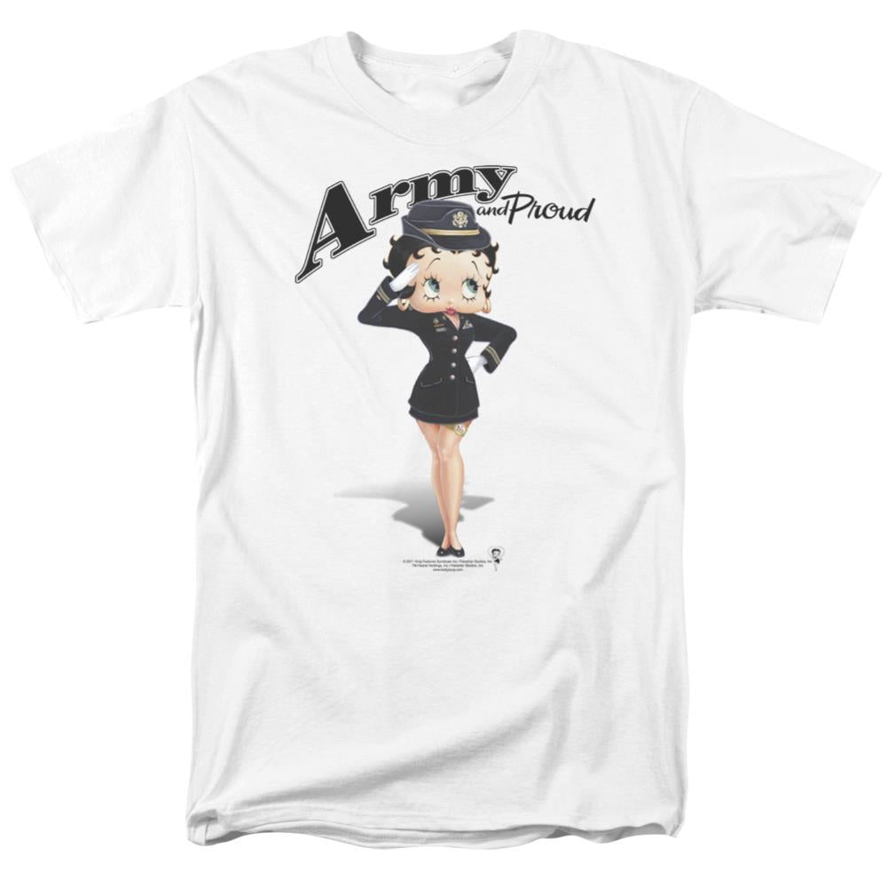 Betty Boop Army Boop Men's 18/1 Cotton Short-Sleeve T-Shirt