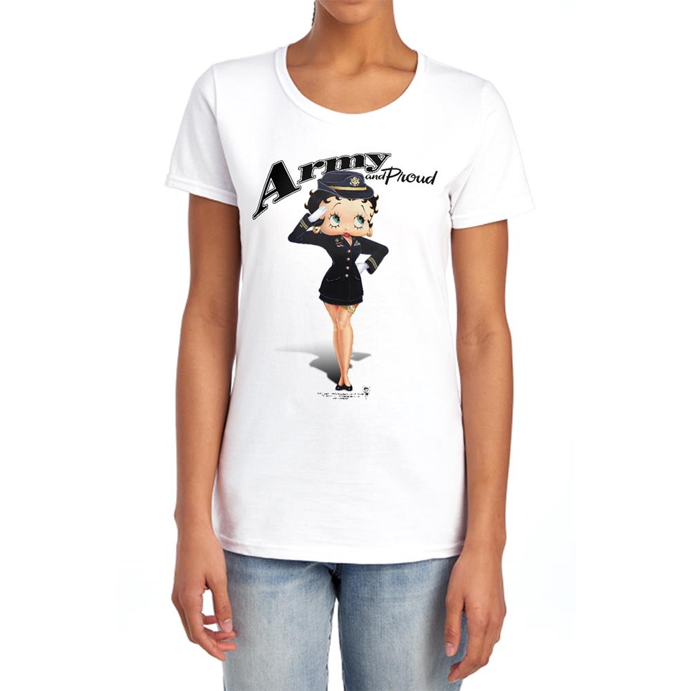 Betty Boop Army Boop Women's 18/1 Cotton Short-Sleeve T-Shirt