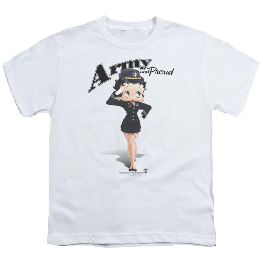 Betty Boop Army Boop Youth 18/1 100% Cotton Short-Sleeve T-Shirt
