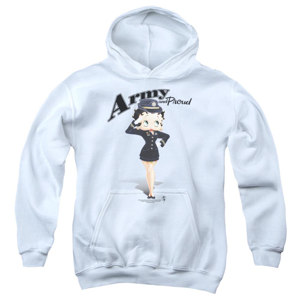 Betty Boop Army Boop Youth Cotton Poly Pull-Over Hoodie