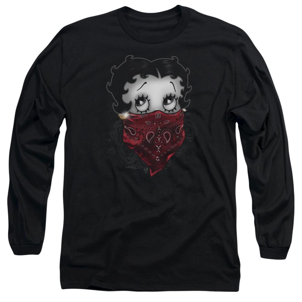 Betty Boop Bandana & Roses Men's 18/1 Cotton Long-Sleeve T-Shirt