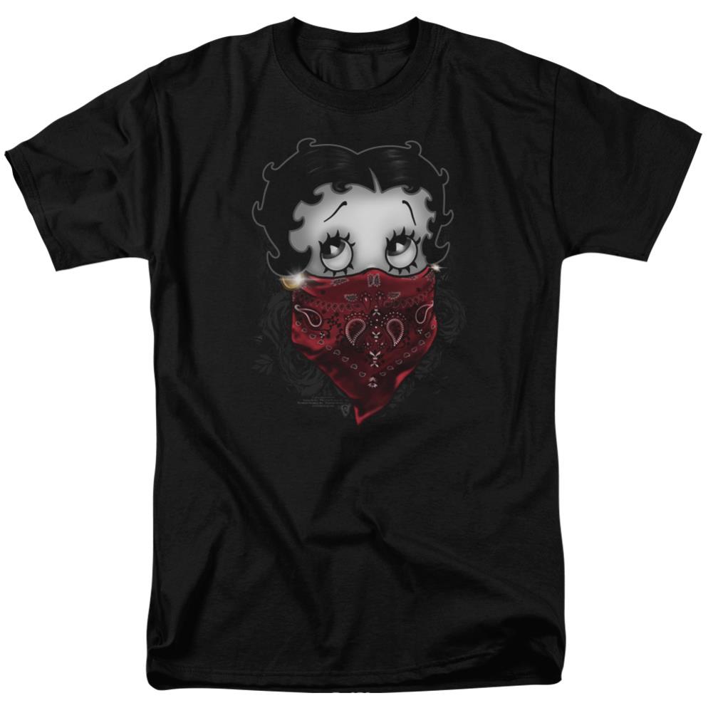 Betty Boop Bandana & Roses Men's 18/1 Cotton Short-Sleeve T-Shirt