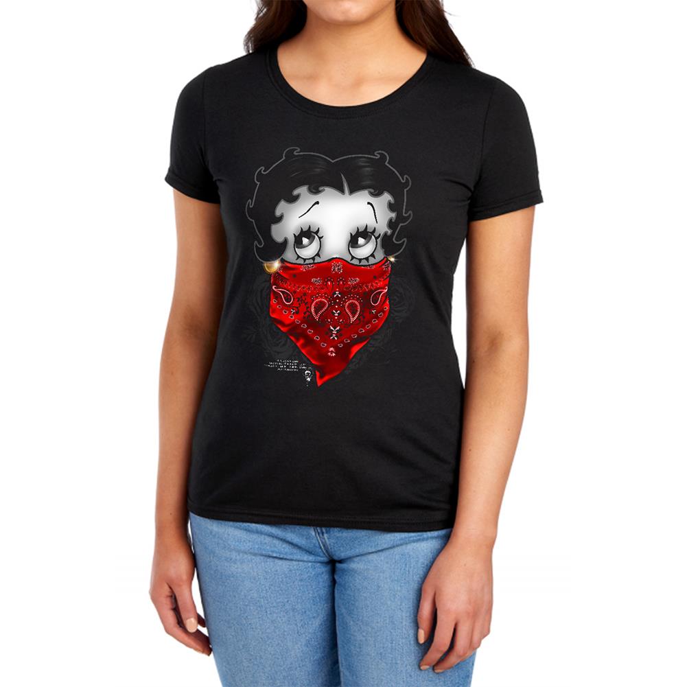 Betty Boop Bandana & Roses Women's 18/1 Cotton Short-Sleeve T-Shirt