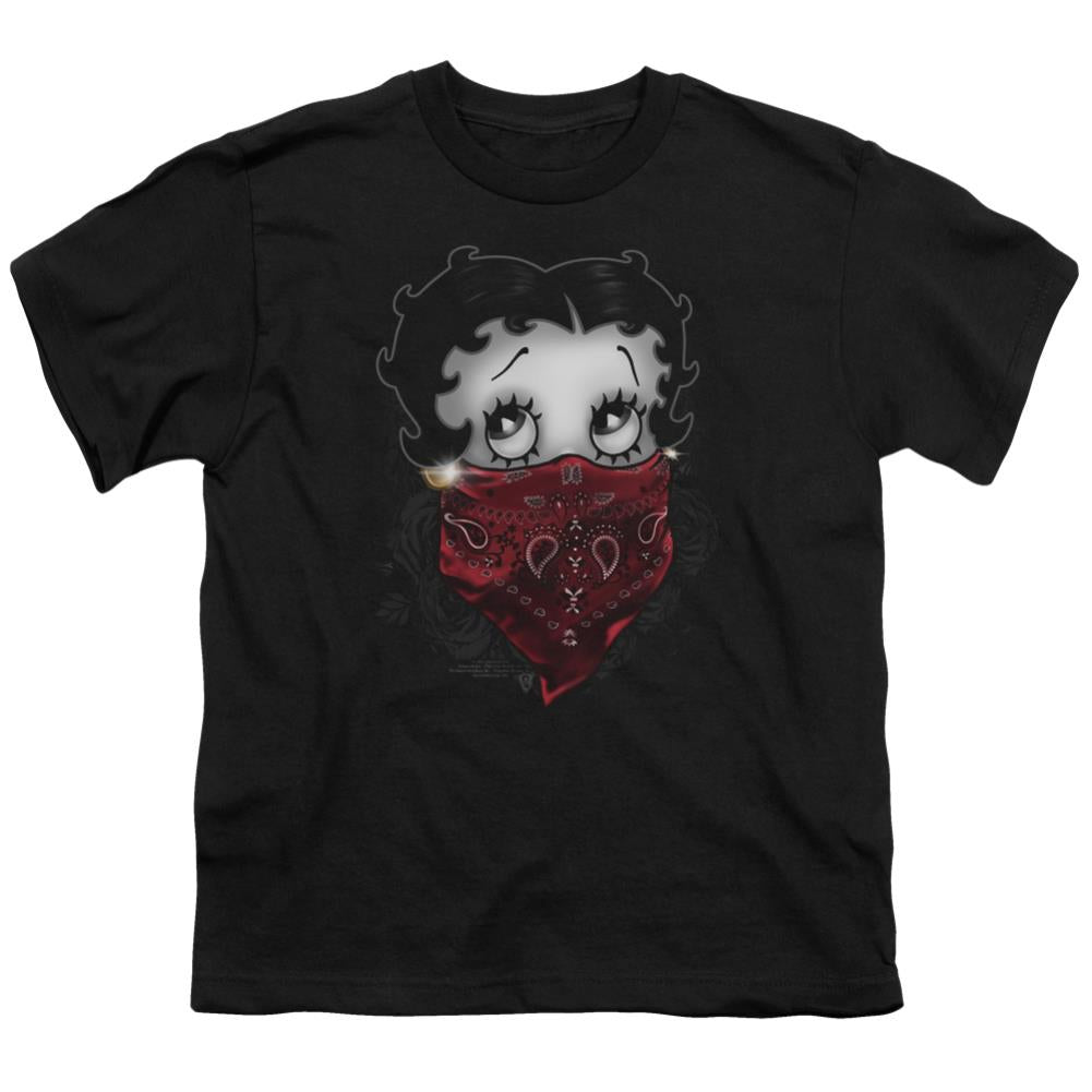 Betty Boop Bandana & Roses Youth 18/1 100% Cotton Short-Sleeve T-Shirt