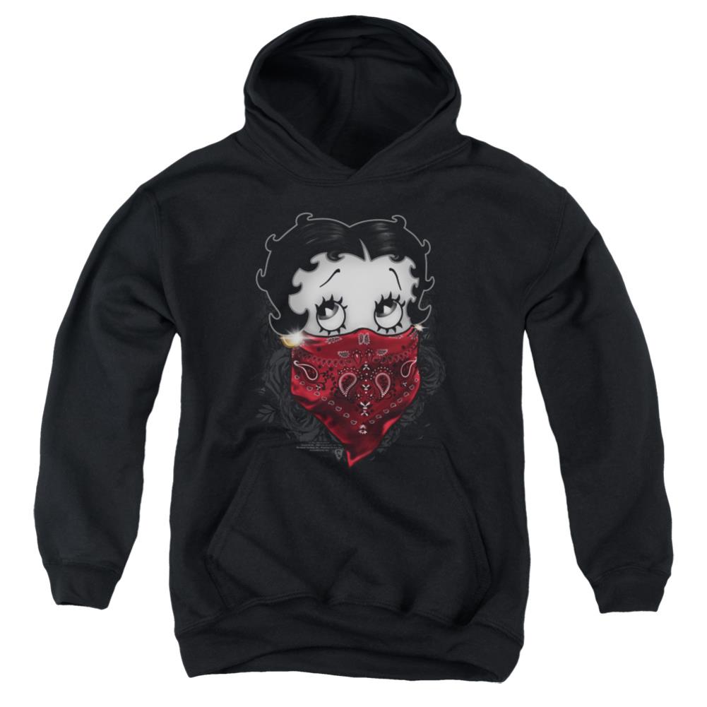 Betty Boop Bandana & Roses Youth Cotton Poly Pull-Over Hoodie