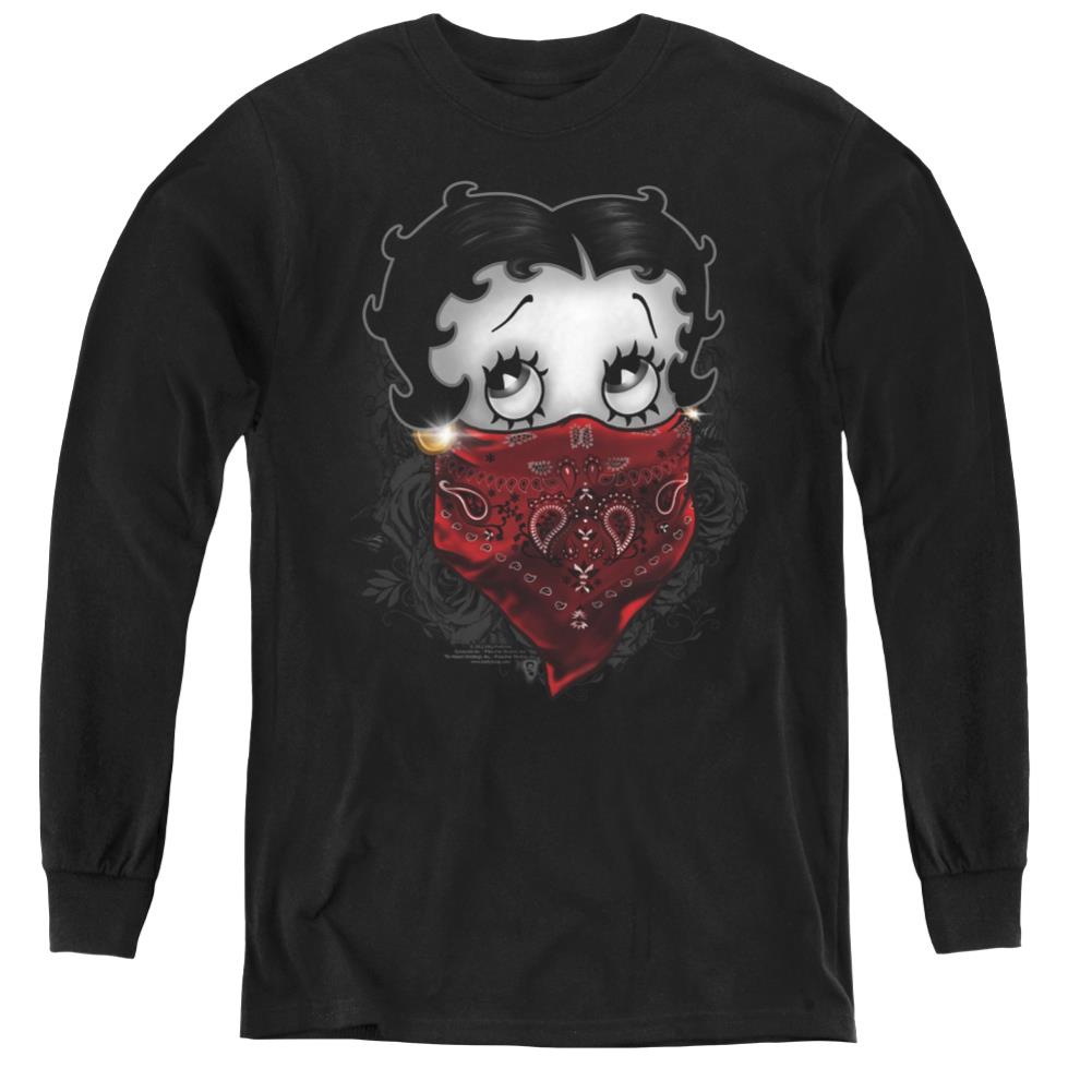 Betty Boop Bandana & Roses Youth Long-Sleeve T-Shirt
