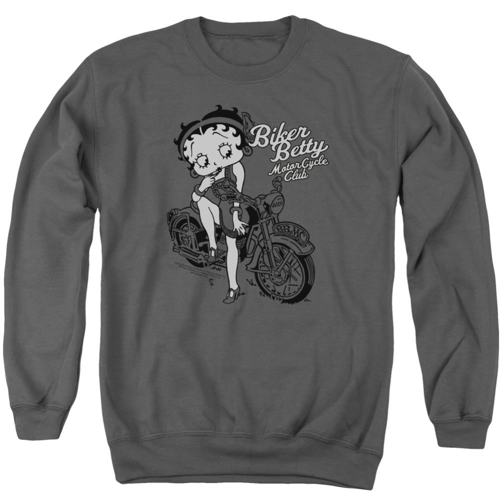 Betty Boop Bbmc Men's Crewneck 50 50 Poly Long-Sleeve T-Shirt